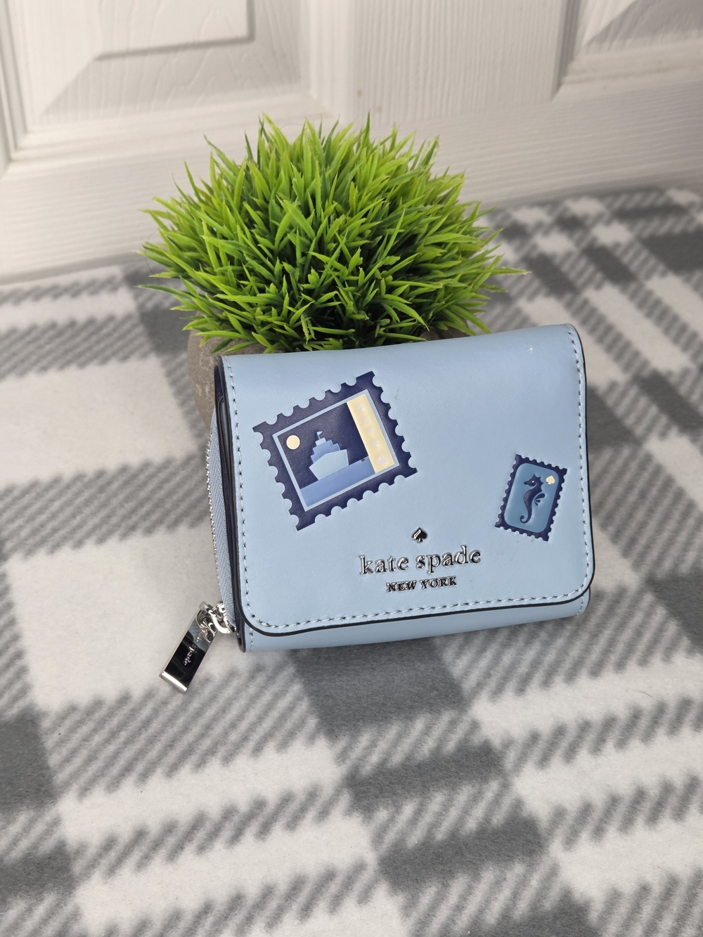 kate Spade Mini Wallet with Stamp Appliqués